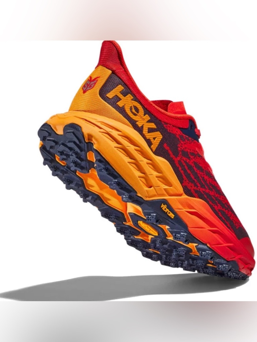 HOKA Speedgoat 5 Red & Orange Trail Running Shoe Men’s 10